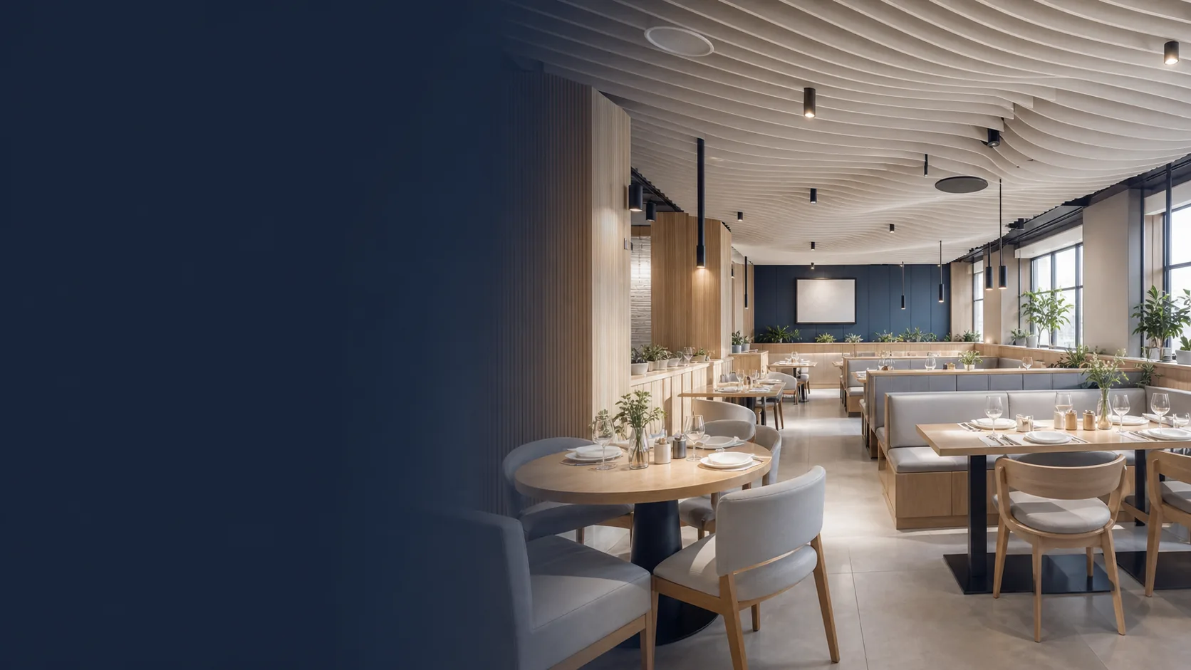 Restaurante com sistema de som ambiente integrado
